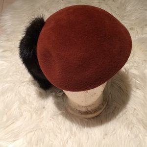 Frank Oliver real mink tail beret